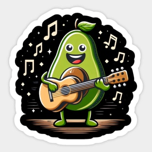 avocado playing guitar - music Sticker